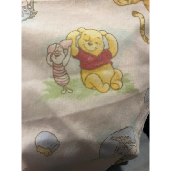 Vintage 90s Disney Winnie the Pooh Fitted Crib Sheet Pooh Honey Tigger - Picture 5 of 5